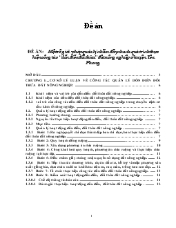 Một số giải pháp quản lý nhằm đẩy nhanh quá trình thực hiện công tác “dồn điền đổi thửa” đất nông nghiệp ở huyện Yên Phong