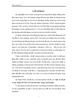 Một số vấn đề về huy động FDI vào Việt Nam thực trạng và giải pháp