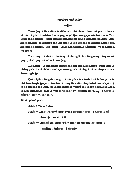 Một số vấn đề về quản lý lao động tiền lương ở Công ty cổ phần dịch vụ vận tải