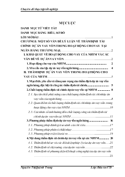 Nâng cao chất lượng thẩm định tài chính dự án vay vốn tại Chi nhánh Ngân hàng nông nghiệp và phát triển nông thôn (AgriBank) Bắc Hà Nội