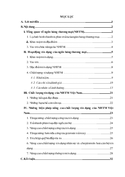 Nâng cao chất lượng tín dụng của Ngân hàng Thương mại