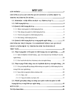 Nâng cao quản lý chất lượng dịch vụ trong ngành ngân hàng