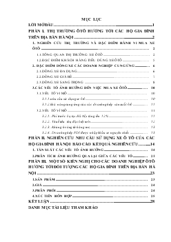 Nghiên cứu nhu cầu sử dụng ô tô tại các hộ gia đình Hà Nội và các yếu tố ảnh hưởng đến việc mua xe