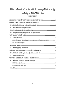 Phân tích một số nhân tố ảnh hưởng đến thu nhập của hộ gia đình Việt Nam