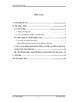 Quan điểm chính trị-Xã hội trong triết học Nho gia và vai trò của nó trong đời sống xã hội ở Việt Nam hiện nay