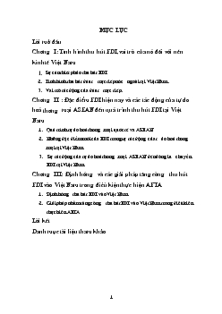 Quan điểm và giải pháp thu hút FDI vào VN trong tiến trình tự do hoá thương mại trong ASEAN
