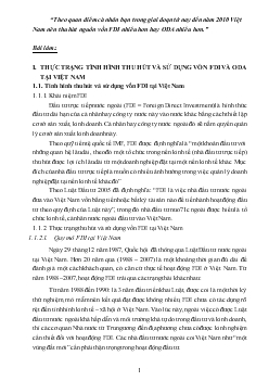 Theo quan điểm cá nhân bạn trong giai đoạn từ nay đến năm 2010 VN nên thu hút nguồn FDI nhiều hơn hay ODA nhiều hơn
