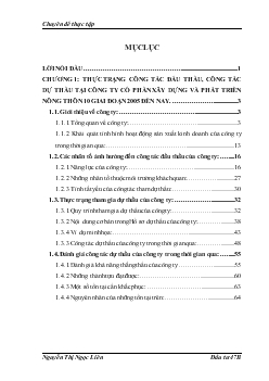Thực trạng công tác đấu thầu, công tác dự thầu và giải pháp nhằm nâng cao khả năng thắng thầu của Công ty cổ phần xây dựng và PTNT 10 2005 - 2008