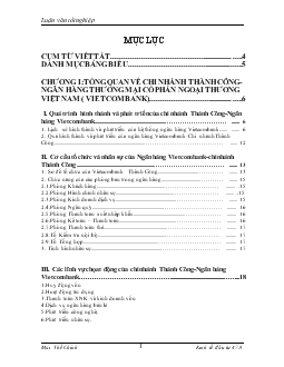 Thực trạng và giải pháp nâng cao hiệu quả công tác thẩm định dự án tại Ngân hàng thương mại cổ phần Ngoại Thương (VietcomBank) Thành Công