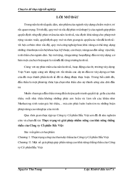 Thực trạng và giải pháp nhằm nâng cao khả năng thắng thầu của Công ty cổ phần Bắc Việt
