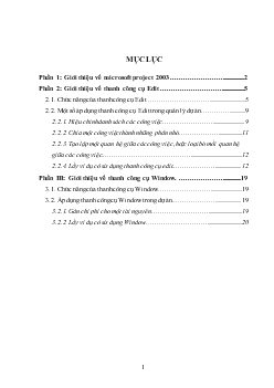 Tìm hiểu thanh công cụ Edit - Window trong microsoft project 2003