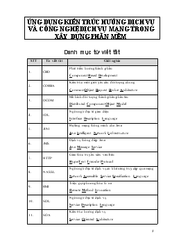 Ứng dụng kiến trúc hướng dịch vụ và công nghệ dịch vụ mạng trong xây dựng phần mềm