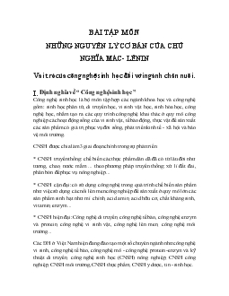 Vai trò của công nghệ sinh học đối với ngành chăn nuôi