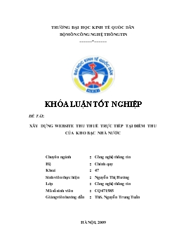 Xây dựng website thu thuế trực tiếp tại điểm thu của kho bạc nhà nước
