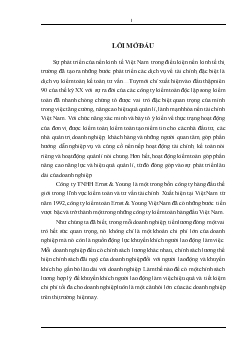 Báo cáo Hoàn thiện kiểm toán chu trình tiền lương và nhân viên trong kiểm toán tài chính do Công ty kiểm toán Ernst và Young Việt Nam thực hiện