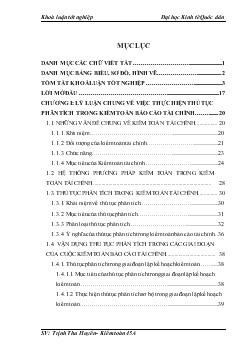Báo cáo Nhận xét và kiến nghị nhằm hoàn thiện việc áp dụng thủ tục phân tích trong kiểm toán tài chính do Công ty AASC thực hiện