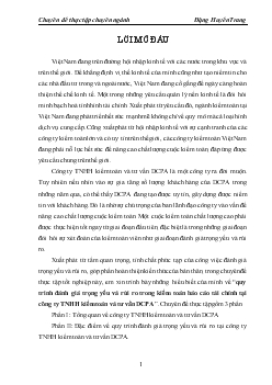 Báo cáo Quy trình đánh giá trọng yếu và rủi ro trong kiểm toán tài chính tại Công ty TNHH kiểm toán và tư vấn DCPA