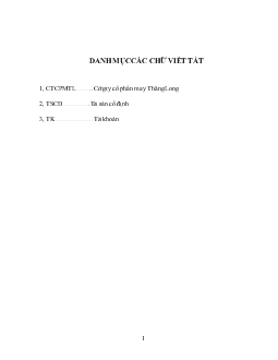 Báo cáo Thực tập tại Công ty cổ phần may Thăng Long