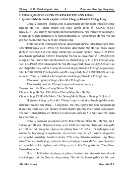 Báo cáo Thực tập tại Công ty Kim khí Thăng Long