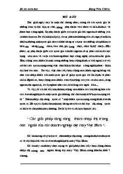 Các giải pháp tăng cường thâm nhập thị trường nước ngoài của các Doanh nghiệp dệt may Việt Nam