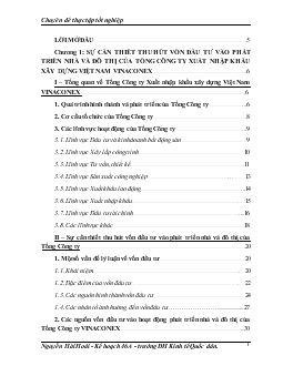 Các giải pháp thu hút vốn đầu tư vào phát triển nhà và đô thị của Tổng Công ty XNK Việt Nam VINACONEX