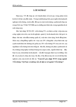 Cam kết hội nhập WTO trong ngành viễn thông Việt Nam và những vấn đề đặt ra với ngành viễn thông