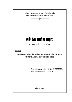 Chiến lược xúc tiến quảng bá du lịch của Việt Nam thực trạng và một số kiến nghị