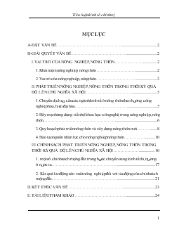 Chính sách phát triển nông nghiệp nông thôn Việt Nam trong thời kỳ quá độ lên CNXH