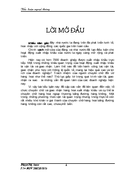 Chuyên chở hàng hoá ngoại thương bằng đường hàng không