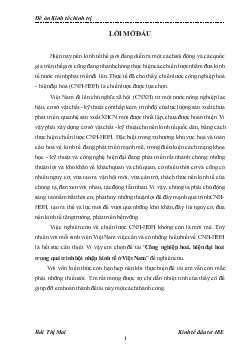 CNH-HĐH trong quá trình hội nhập kinh tế ở Việt Nam