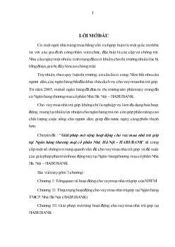 Giải pháp mở rộng hoạt động cho vay mua nhà trả góp tại Ngân hàng thương mại cổ phần Nhà Hà Nội (HabuBank)