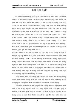 Hiện trạng ô nhiễm môi trường ở làng sắt thép Đa Hội - Bắc Ninh. Đề xuất xây dựng 1 mô hình phát triển bền vững cho làng nghề Đa Hội