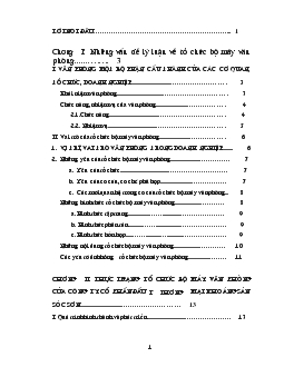 Hoàn thiện 1 bước tổ chức bộ máy văn phòng của Công ty cổ phần đầu tư thương mại khoáng sản Sóc Sơn