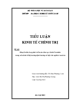 Khuyến khích sự phát triển của khu vực kinh tế tư nhân trong nền kinh tế thị trường định hướng XHCN ở nước ta <cao học>