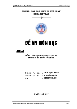 Kiểm toán các khoản dự phòng trong kiểm toán tài chính