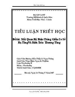 Mối quan hệ biện chứng giữa cơ sở hạ tầng và kiến trúc thượng tầng