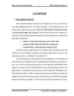 Một số giải pháp hoàn thiện hệ thống quản lý chất lượng theo tiêu chuẩn ISO 9001:2000 của Công ty Giầy Thượng Đình