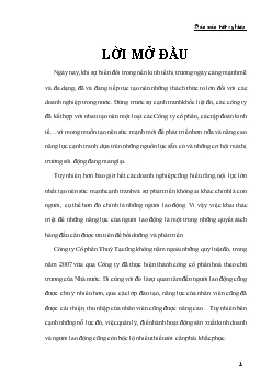 Một số giải pháp nhằm nâng cao hiệu quả sử dụng thời gian lao động của công nhân sản xuất nhà máy Kem Thuỷ Tạ - Công ty cổ phần TM thuỷ Tạ