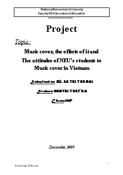 Music cover, the effects of it and the attitudes of NEU’s students to Music cover in Vietnam