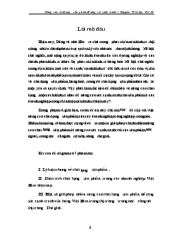 Nâng cao chất lượng sản phẩm để tăng sức cạnh tranh của hàng VN trên thị trường trong nước và Thế giới