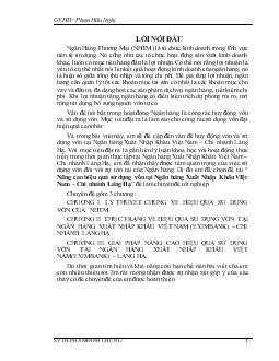 Nâng cao hiệu quả sử dụng vốn tại Ngân hàng thương mại cổ phần XNK (EximBank) - Chi nhánh Láng Hạ
