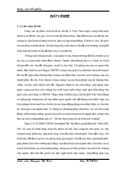 Nghiên cứu mô hình xã hội hoá công tác thu gom và vận chuyển rác thải sinh hoạt, phế thải xây dựng ở Hà Nội và ứng dụng tại Khương Trung, Thanh Xuân - HN