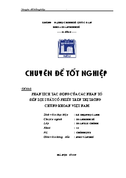 Phân tích tác động của các nhân tố đến lợi suất cổ phiếu trên thị trường chứng khoán Việt Nam