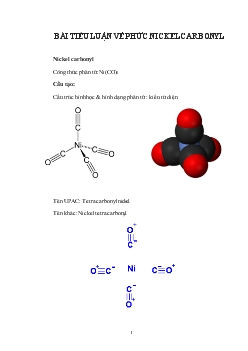 Phức Nichứng khoánel carbonyl