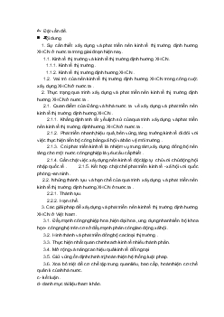 Quan điểm toàn diện với việc xây dựng và phát triển nền kinh tế thị trường định hướng XHCN ở nước ta trong giai đoạn hiện nay