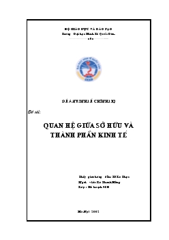 Quan hệ giữa sở hữu và thành phần kinh tế