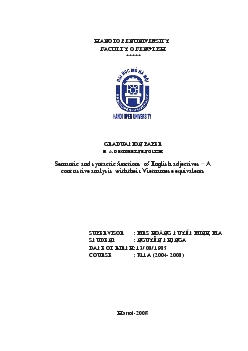 Semantic and syntactic functions of English adjectives - A contrastive analysis with their Vietnamese equyvalents