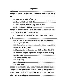Sự tương đồng và sự khác biệt của chính thể Việt Nam Hiến pháp 1946 với chính thể của một số nước trên thế giới