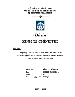 Tăng cường vai trò kinh tế của Nhà nước là nhân tố quan trọng để hình thành và hoàn thiện cơ chế quản lý kinh tế mới ở nước ta