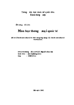 Thanh toán điện tử và khả năng ứng dụng của thanh toán điện tử vào Việt Nam